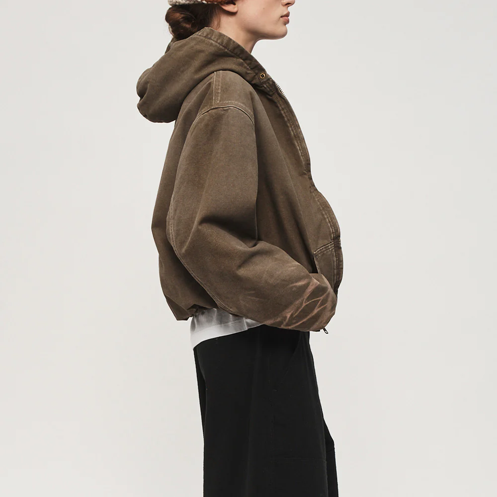 6397 - Sweat Zip Up - Mud - Image 3