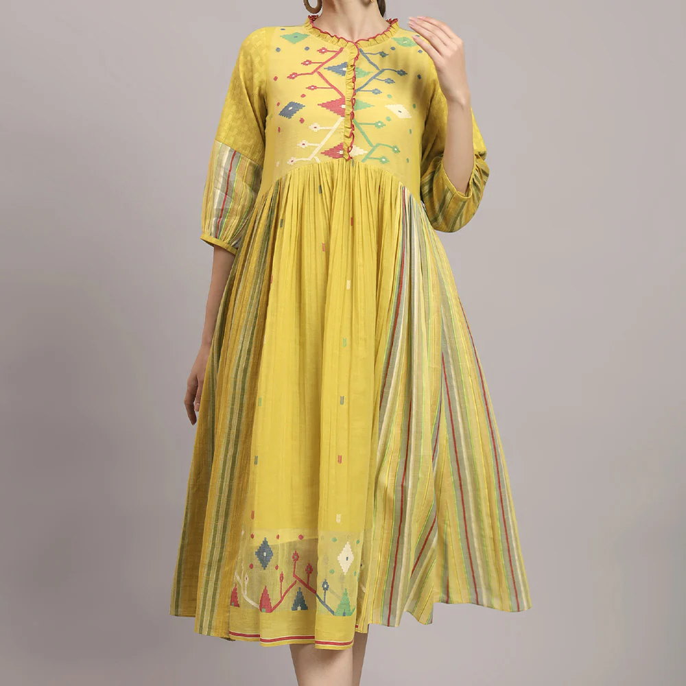 Aida by Priyanka Jain - Robe Amber Bloom - Jaune - Image 4