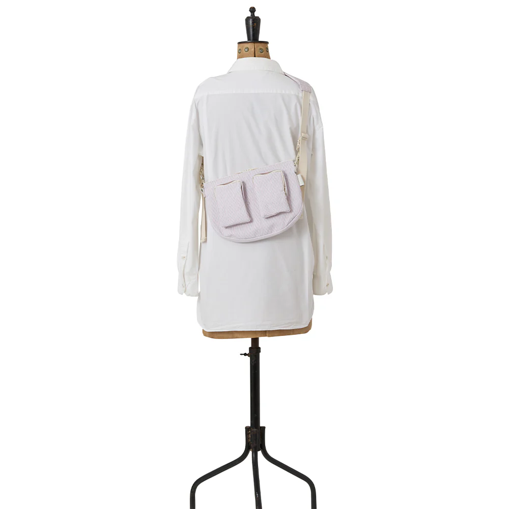 Amiacalva - Sac Cotton Polyester Bodybag S - Rose Rayé - Image 4