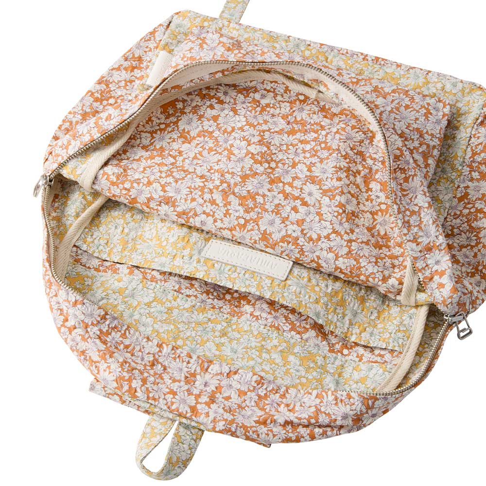 Amiacalva - Sac Cotton Ripple Backpack - Orange Flower - Image 3