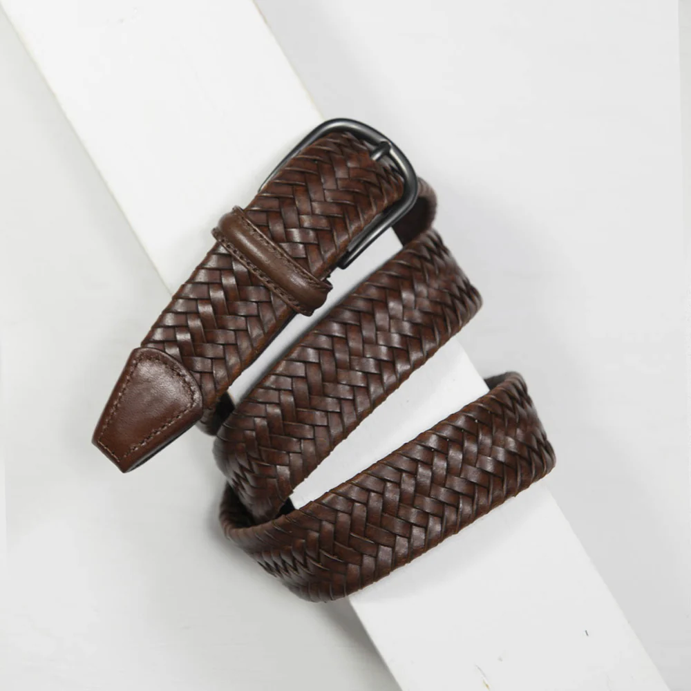Anderson's - Ceinture tressée - Marron - Image 3