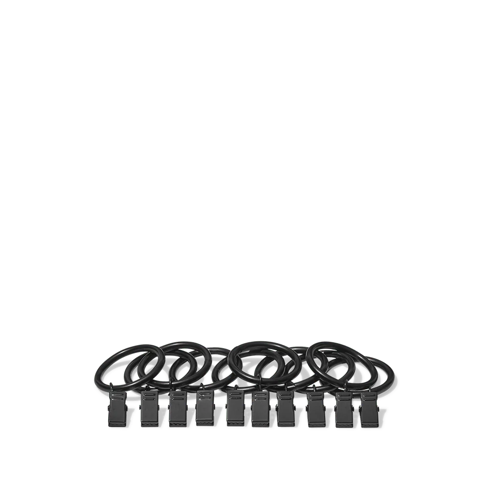 Anneaux de rideaux - Noir - Image 4
