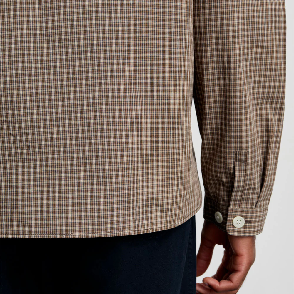 Another Aspect - Chemise Zip 1.0 - Khaki Marron Check - Image 5