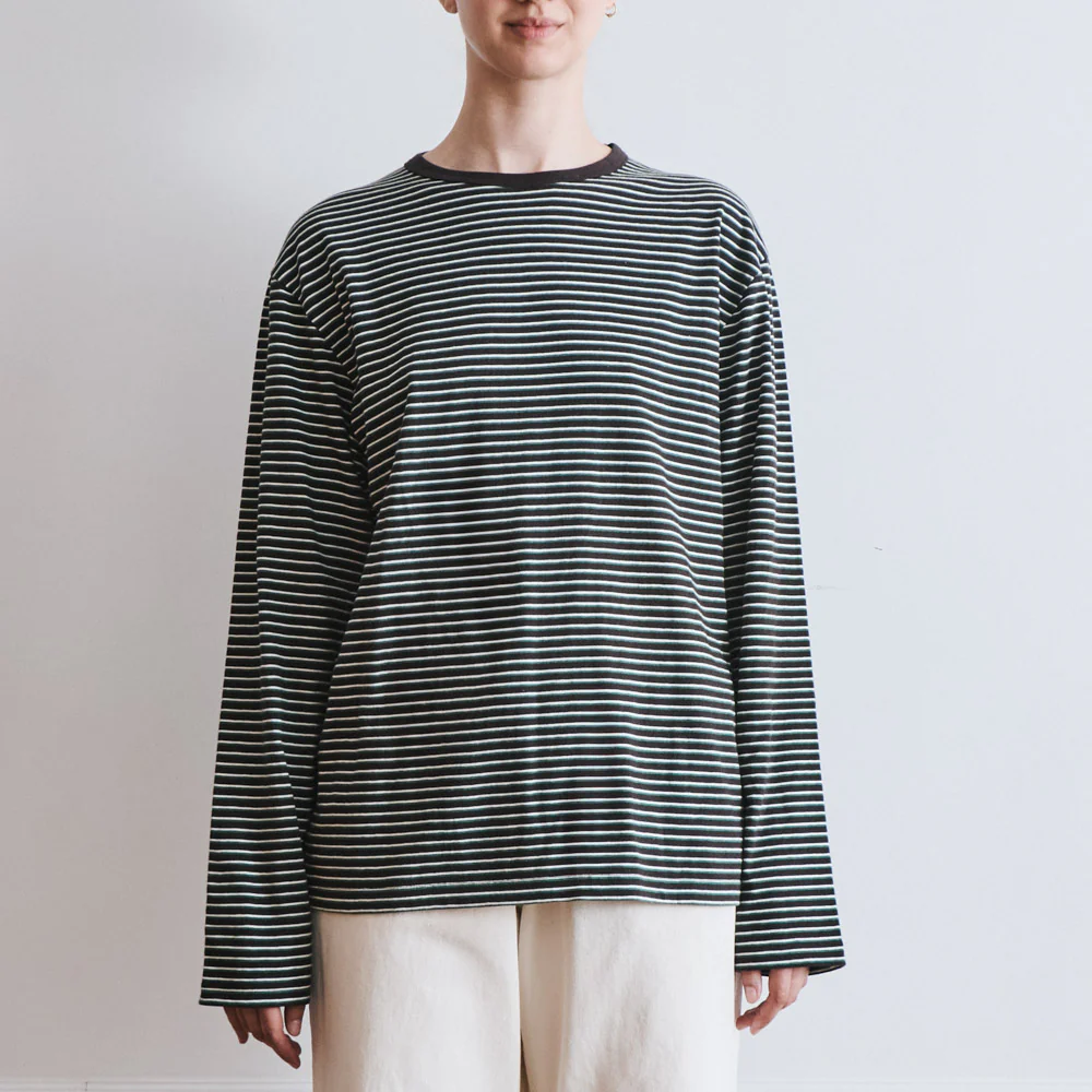Another Aspect x Merci - T-shirt Rayé - Marron Vert - Image 3
