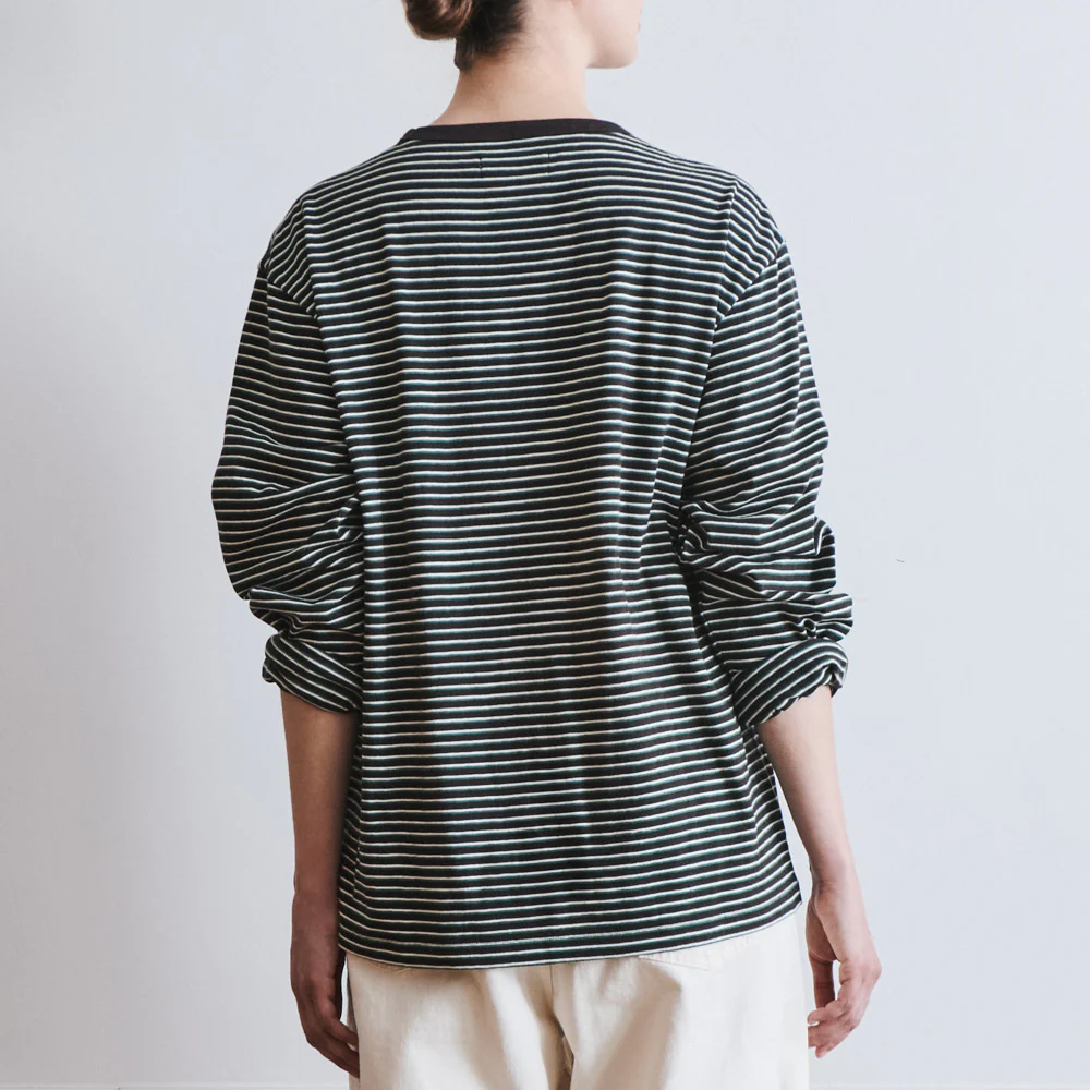 Another Aspect x Merci - T-shirt Rayé - Marron Vert - Image 6
