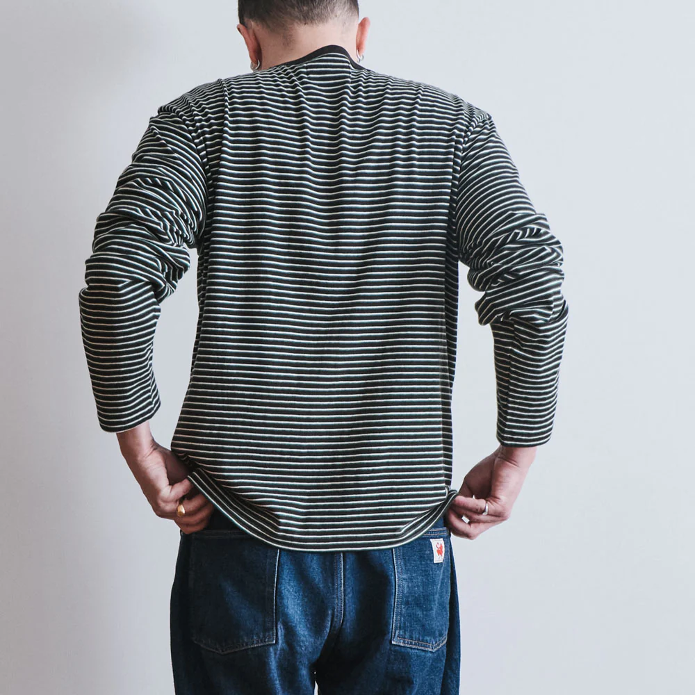 Another Aspect x Merci - T-shirt Rayé - Marron Vert - Image 8