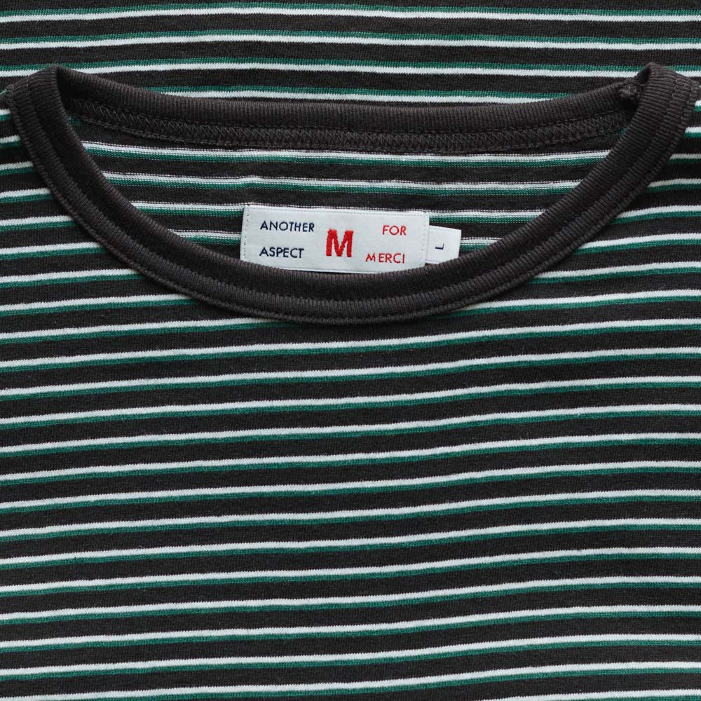 Another Aspect x Merci - T-shirt Rayé - Marron Vert - Image 9