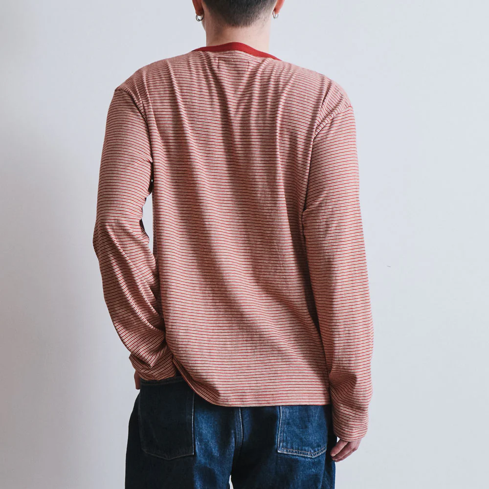 Another Aspect x Merci - T-shirt Rayé - Rouge Marron - Image 6