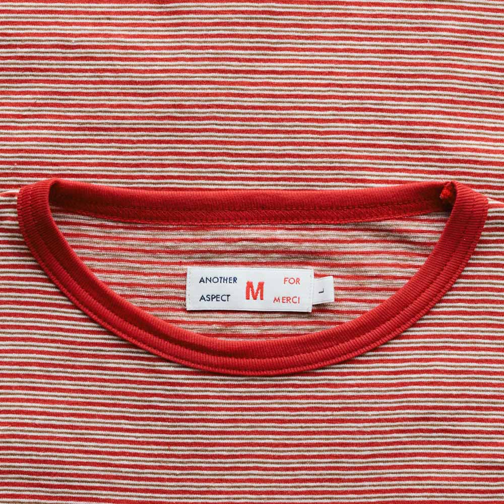 Another Aspect x Merci - T-shirt Rayé - Rouge Marron - Image 8