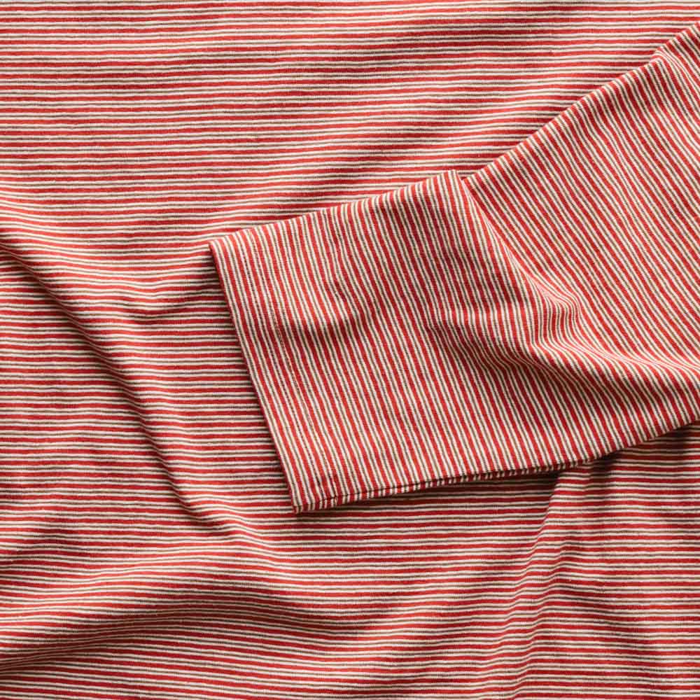 Another Aspect x Merci - T-shirt Rayé - Rouge Marron - Image 9