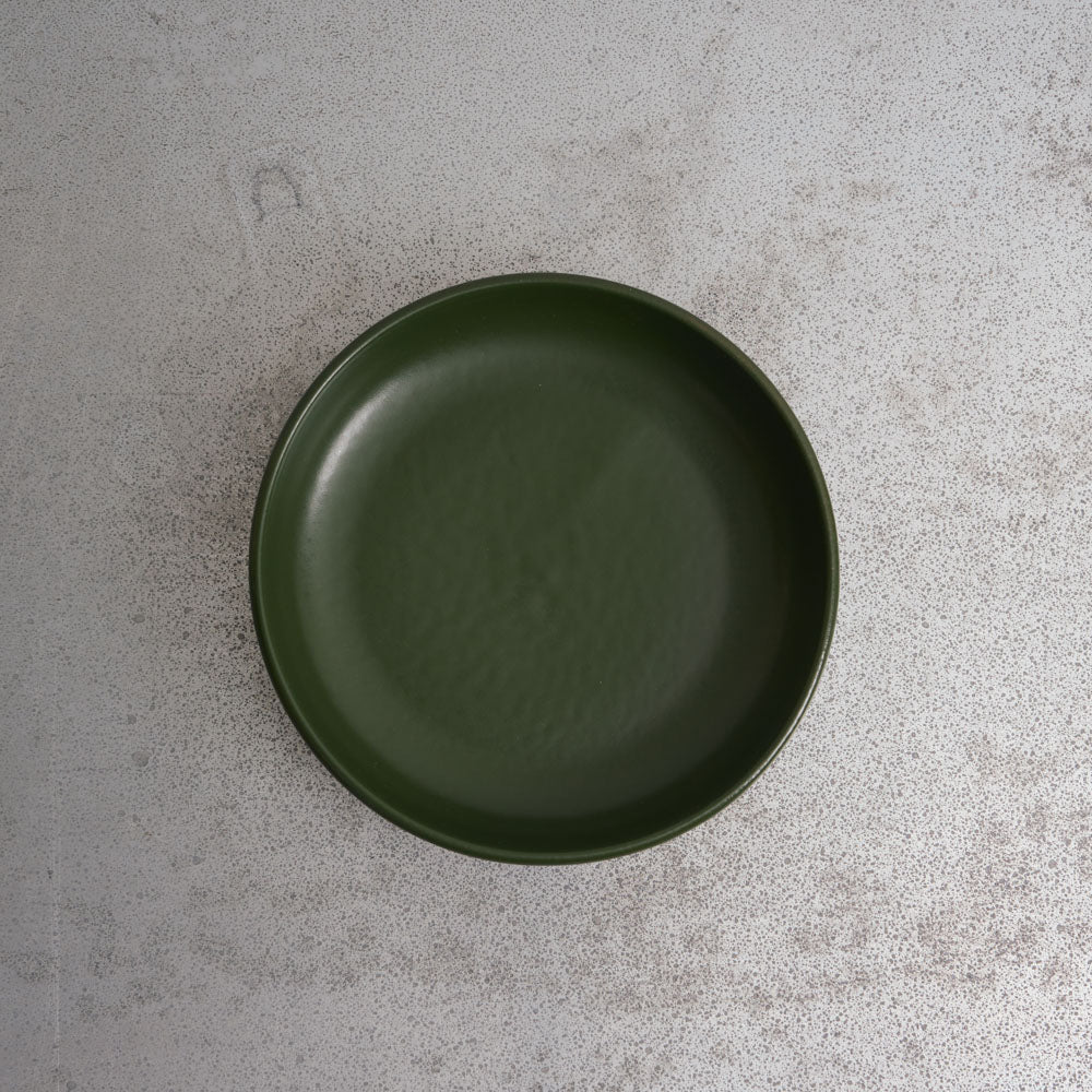 Merci - Assiette creuse en grès - Kaki