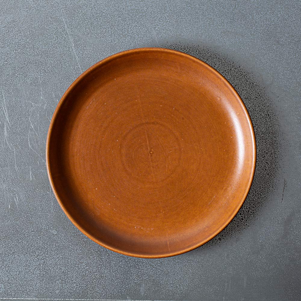 Merci - Assiette plate en grès - Cannelle