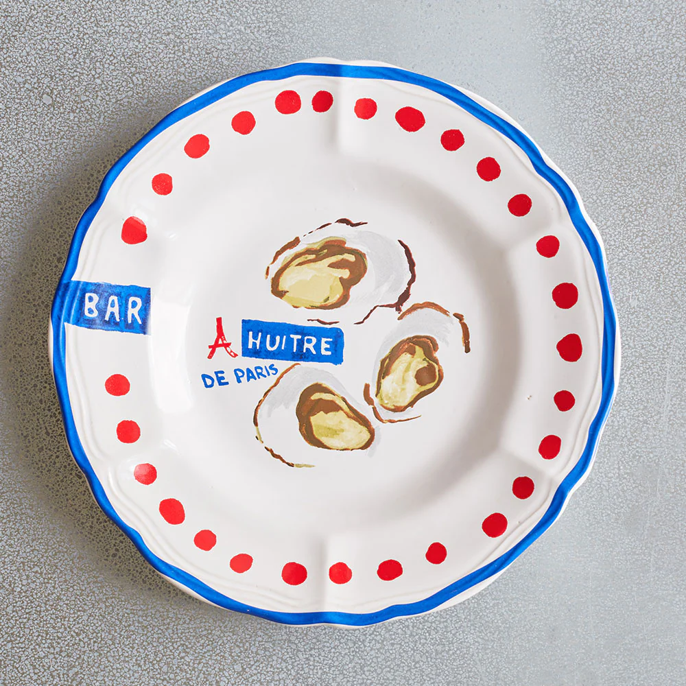 Assiette plate en faïence Huîtres - Image 3