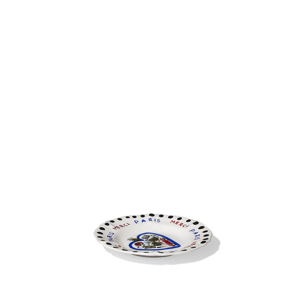 Assiette plate en faïence Merci - Image 11
