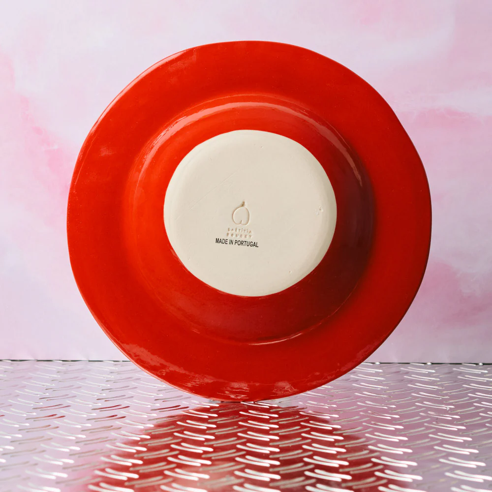 Assiette rouge - Tulipe Jaune - Image 2