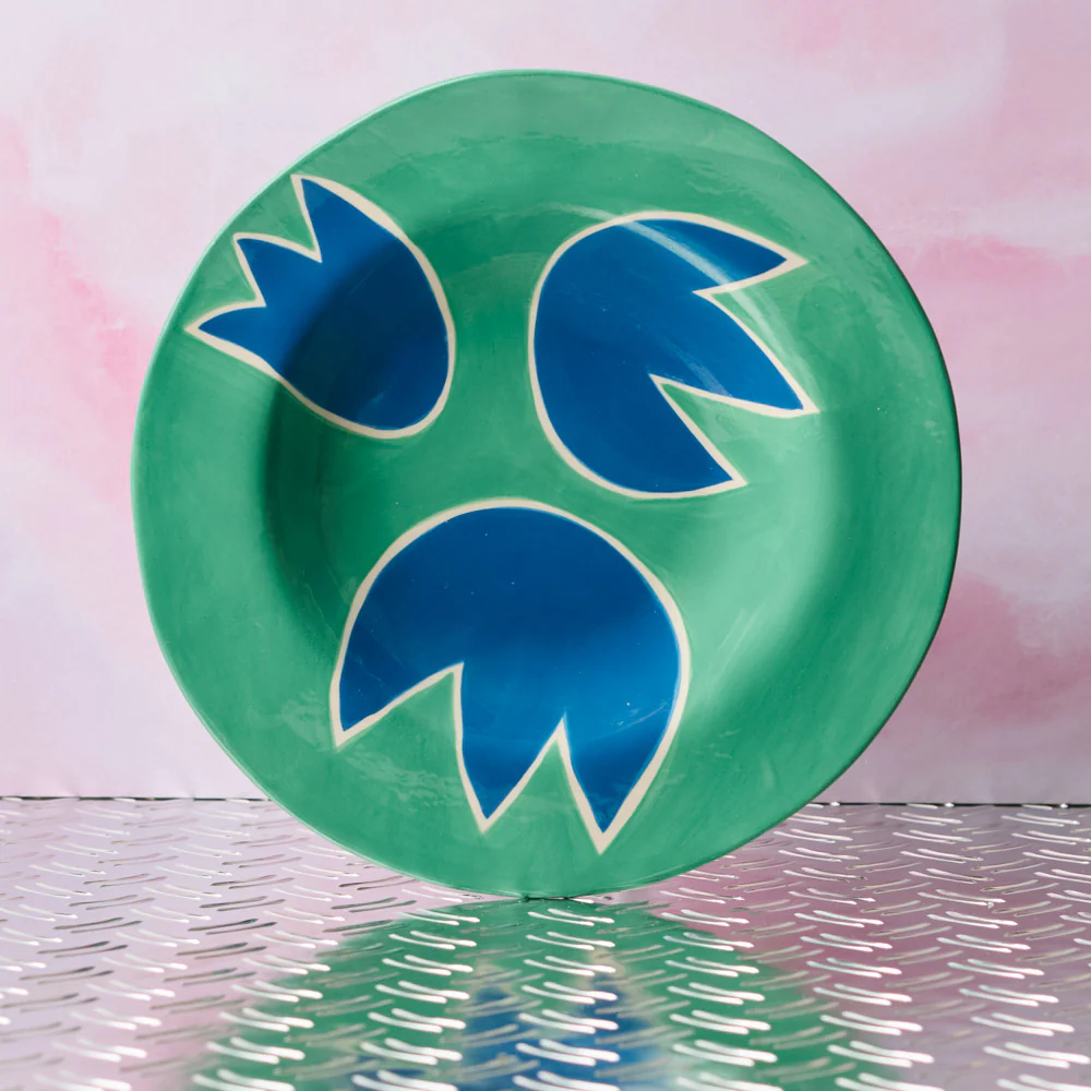 Assiette verte - Tulipe Bleue