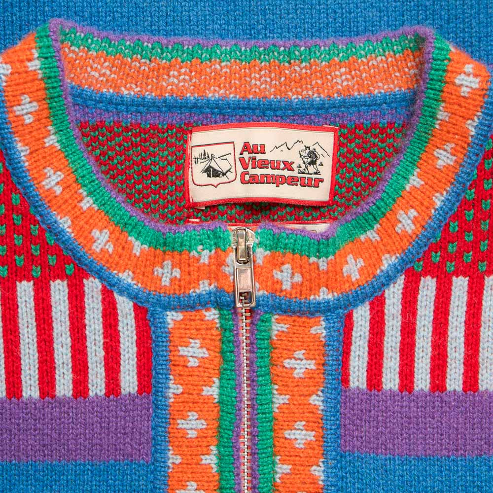Au Vieux Campeur - Cardigan Nicole - Bleu & Rouge - Image 6