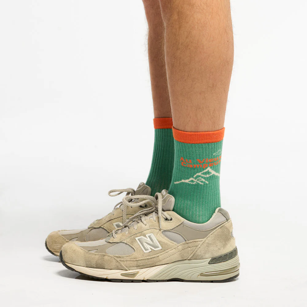 Au Vieux Campeur - Chaussettes Chaines Montagnes - Vert