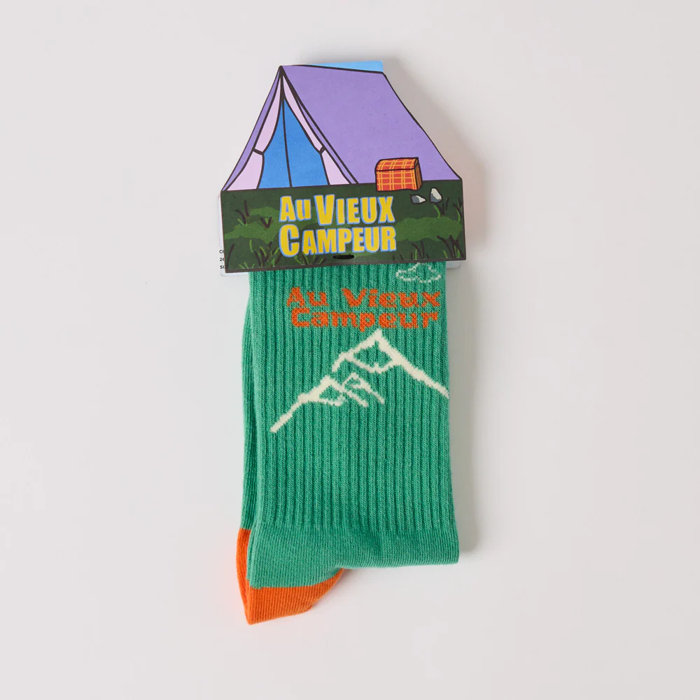Au Vieux Campeur - Chaussettes Chaines Montagnes - Vert - Image 2