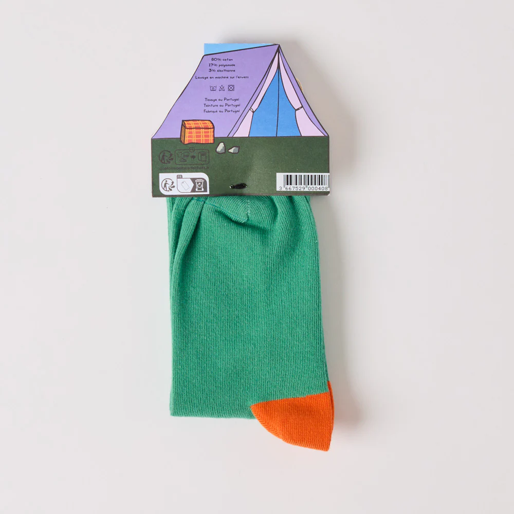 Au Vieux Campeur - Chaussettes Chaines Montagnes - Vert - Image 3