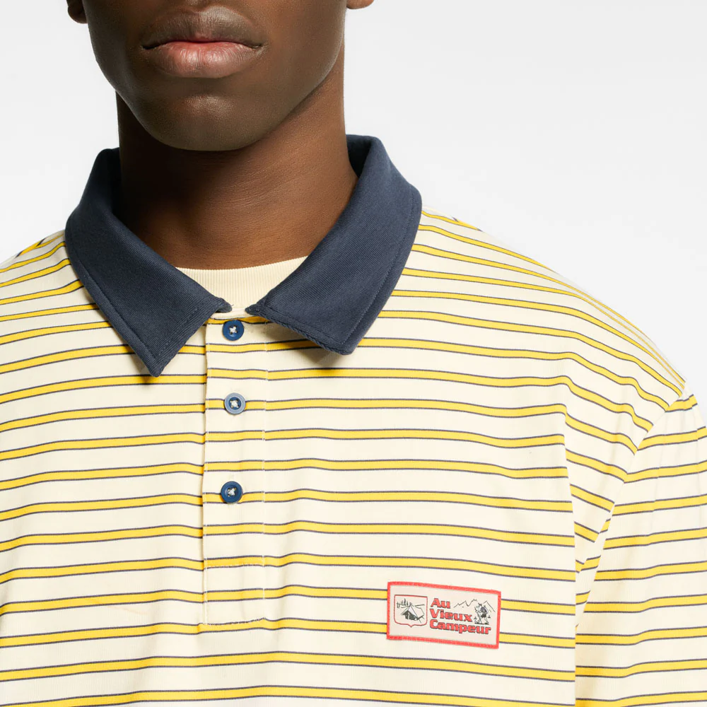 Au Vieux Campeur - Polo Roger Ă rayures - Bleu Jaune & Blanc - Image 4