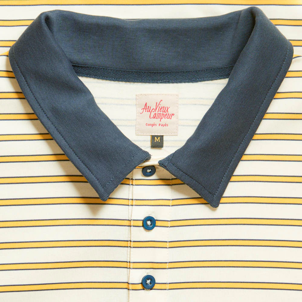 Au Vieux Campeur - Polo Roger Ă rayures - Bleu Jaune & Blanc - Image 5