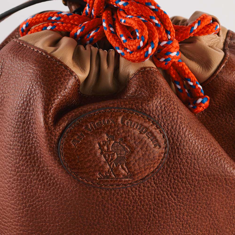 Au Vieux Campeur - Sac Grimpeur en cuir - Camel & Beige - Image 4