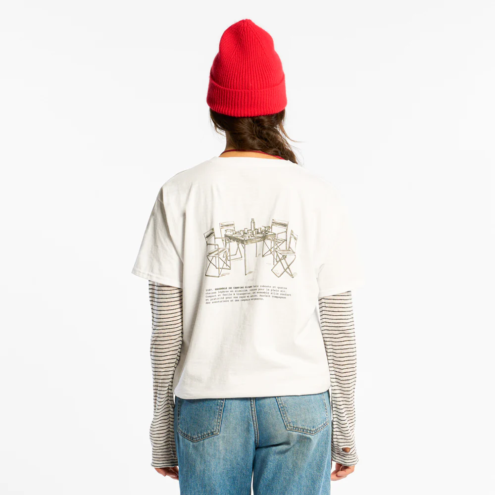 Au Vieux Campeur - T-shirt Manches Courtes Chaise de Camping - Blanc - Image 3