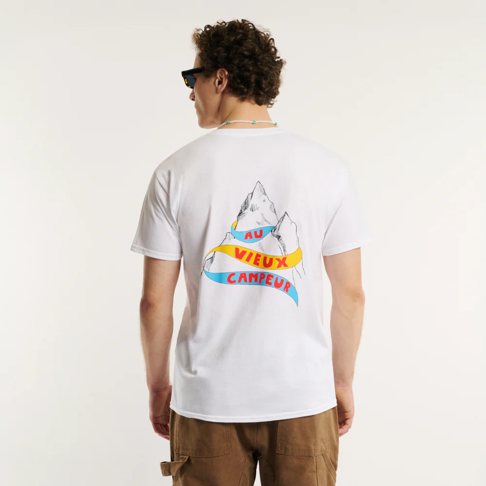 Au Vieux Campeur - T-shirt Montagne - Blanc - Image 3