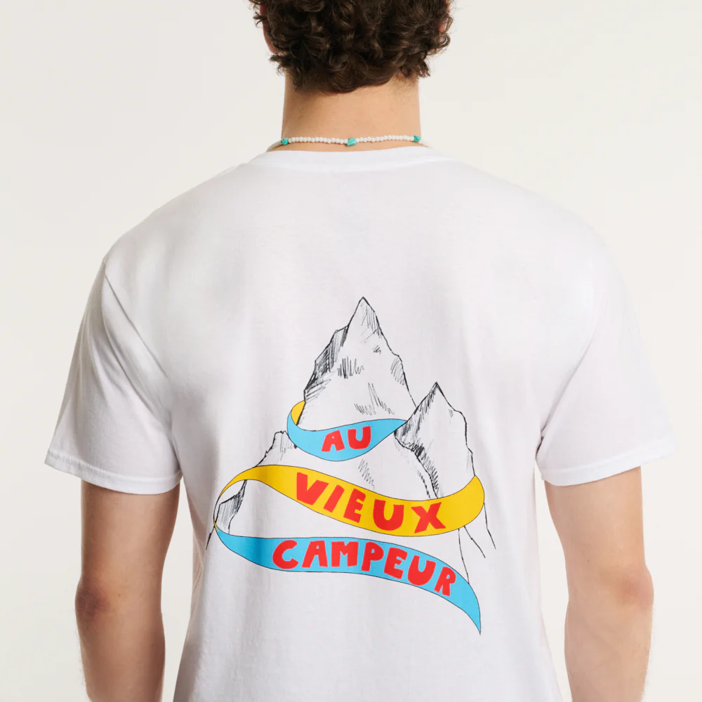 Au Vieux Campeur - T-shirt Montagne - Blanc - Image 5