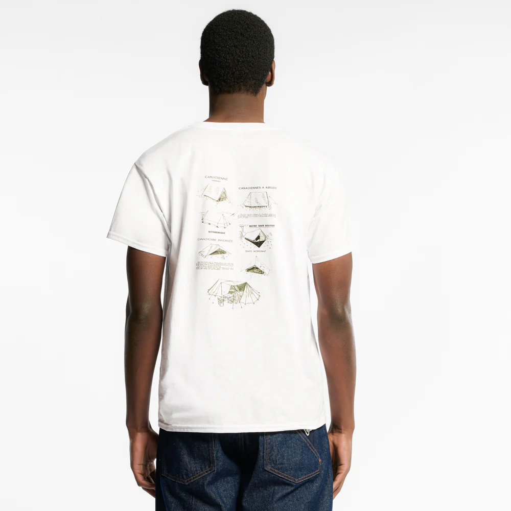 Au Vieux Campeur - T-shirt Manches Courtes Tentes - Blanc - Image 3