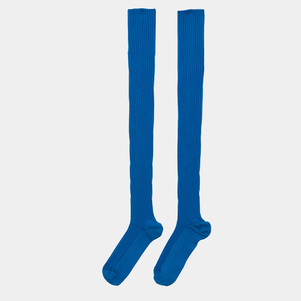 Baserange - Chaussettes Hautes Rib - Bleu Ova