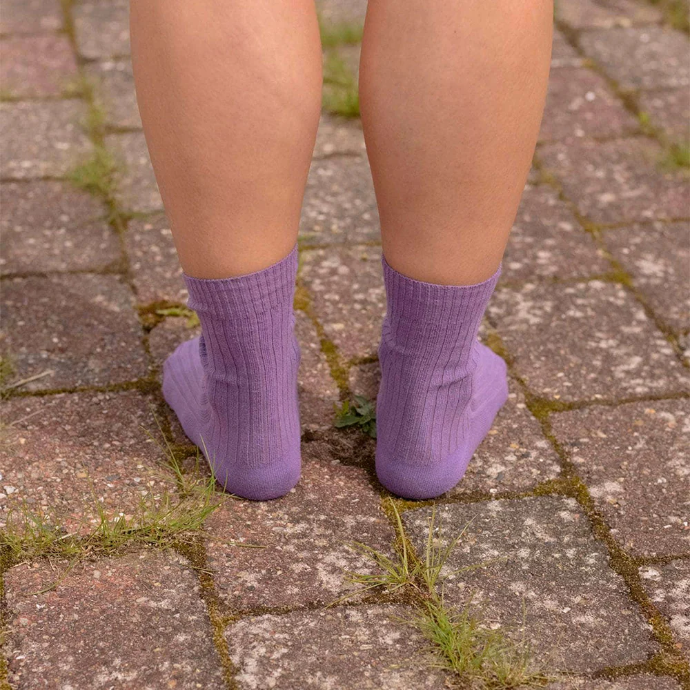 Baserange - Chaussettes Mi-Hautes Côtelées - Poa Purple - Image 4