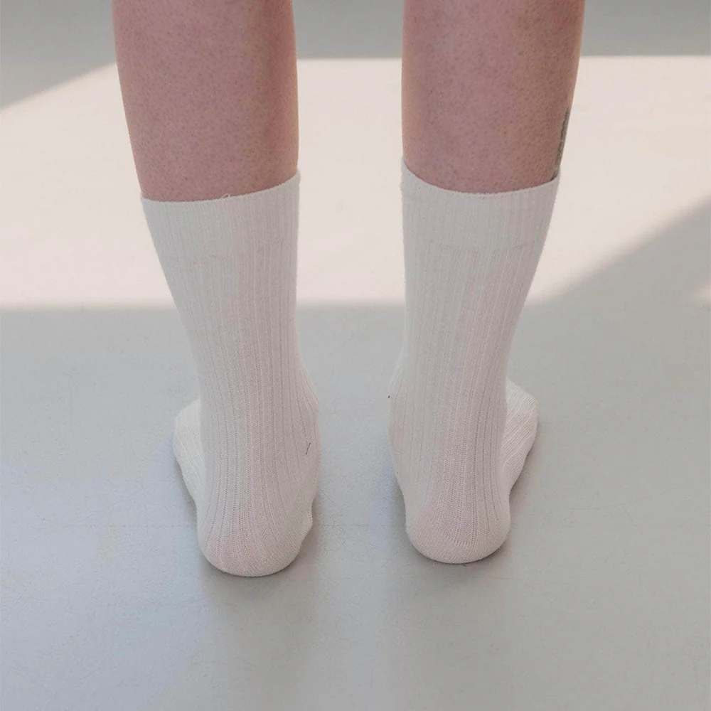 Baserange - Chaussettes Mi-Hautes Côtelées - Undyed - Image 3