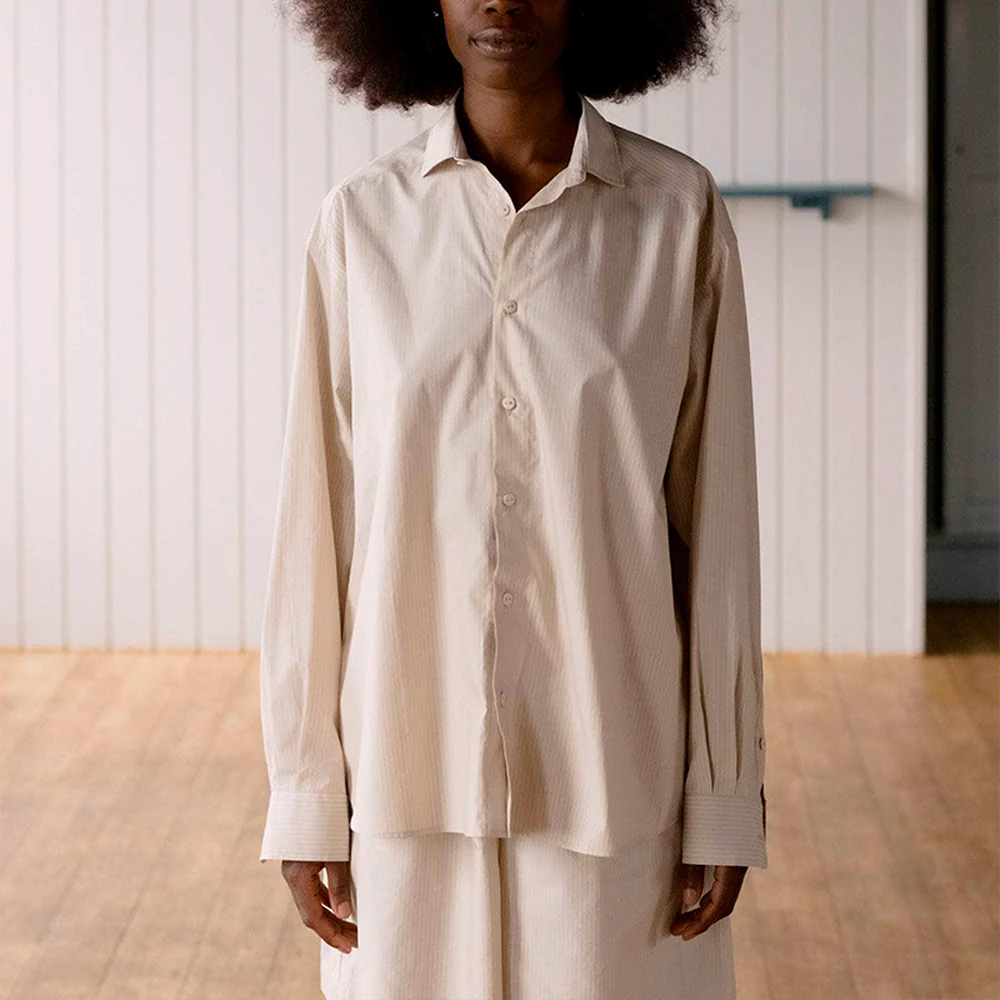 Baserange - Chemise Claude - Brown Stripe - Image 2