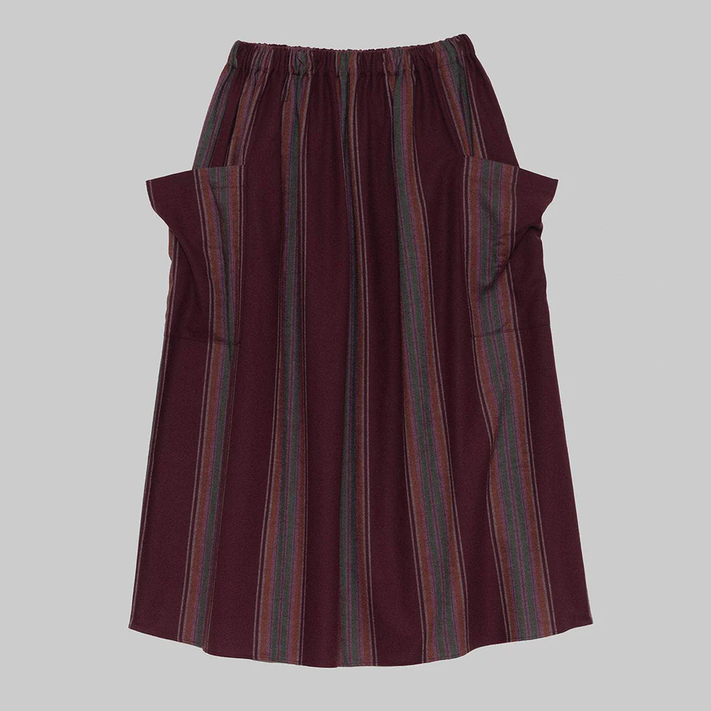 Baserange - Jupe Snell - Marroon Stripe