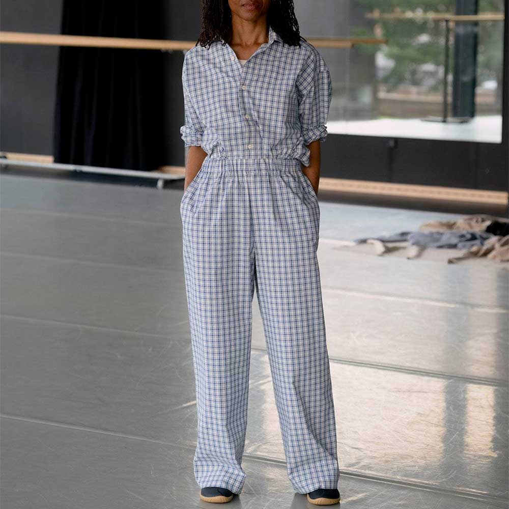 Baserange - Pantalon Claude - Blue Check - Image 4