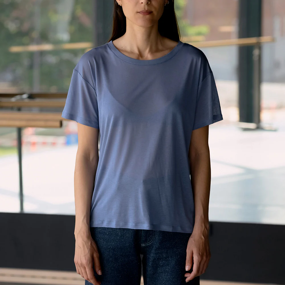 Baserange - T-Shirt Ample - Koel Blue