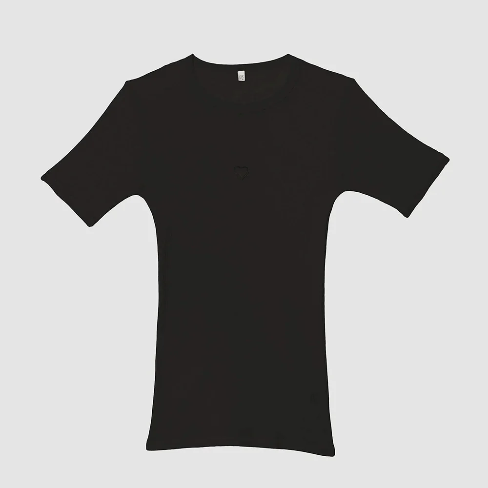 Baserange - T-shirt Heart - Noir