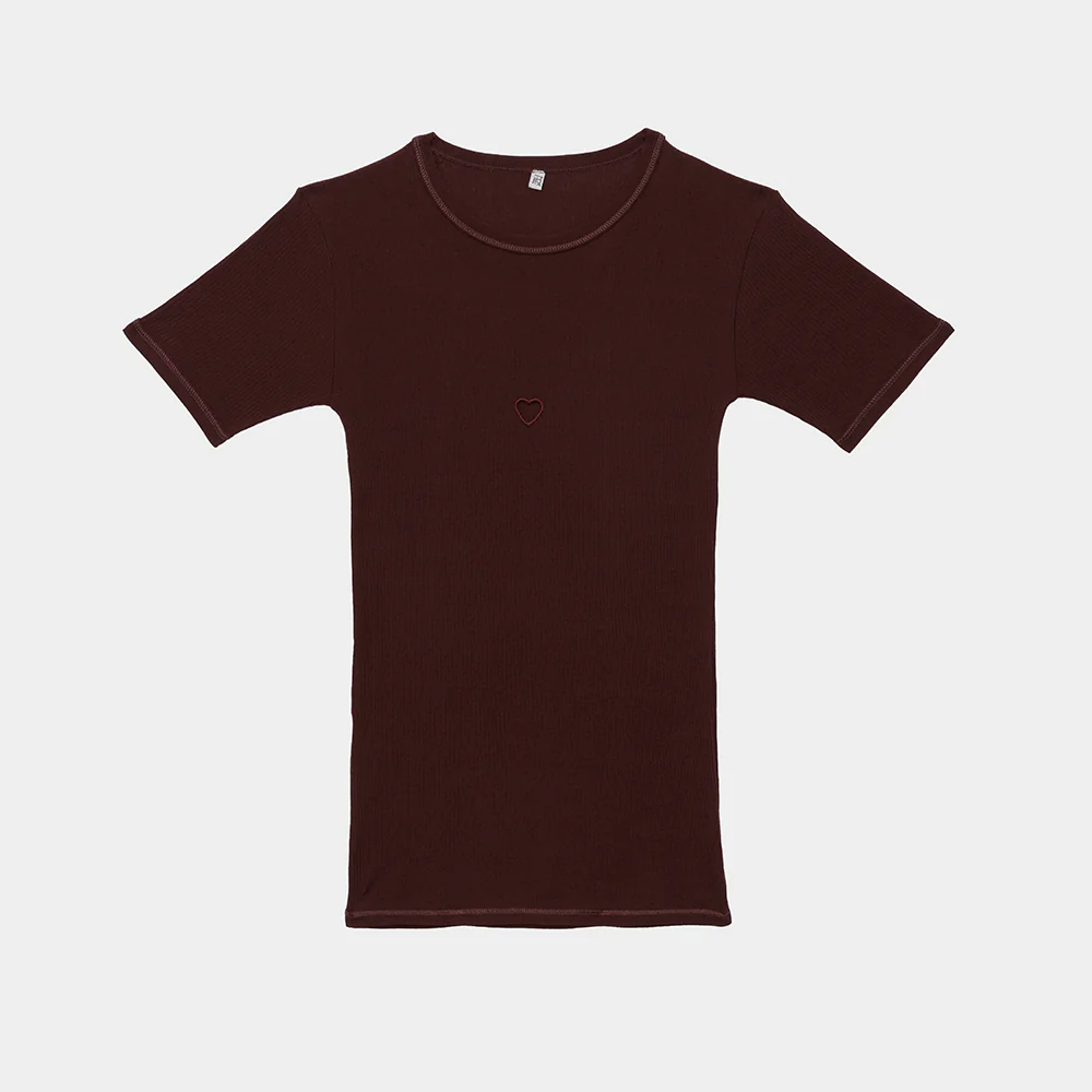 Baserange - T Shirt Heart - Rouge Nara