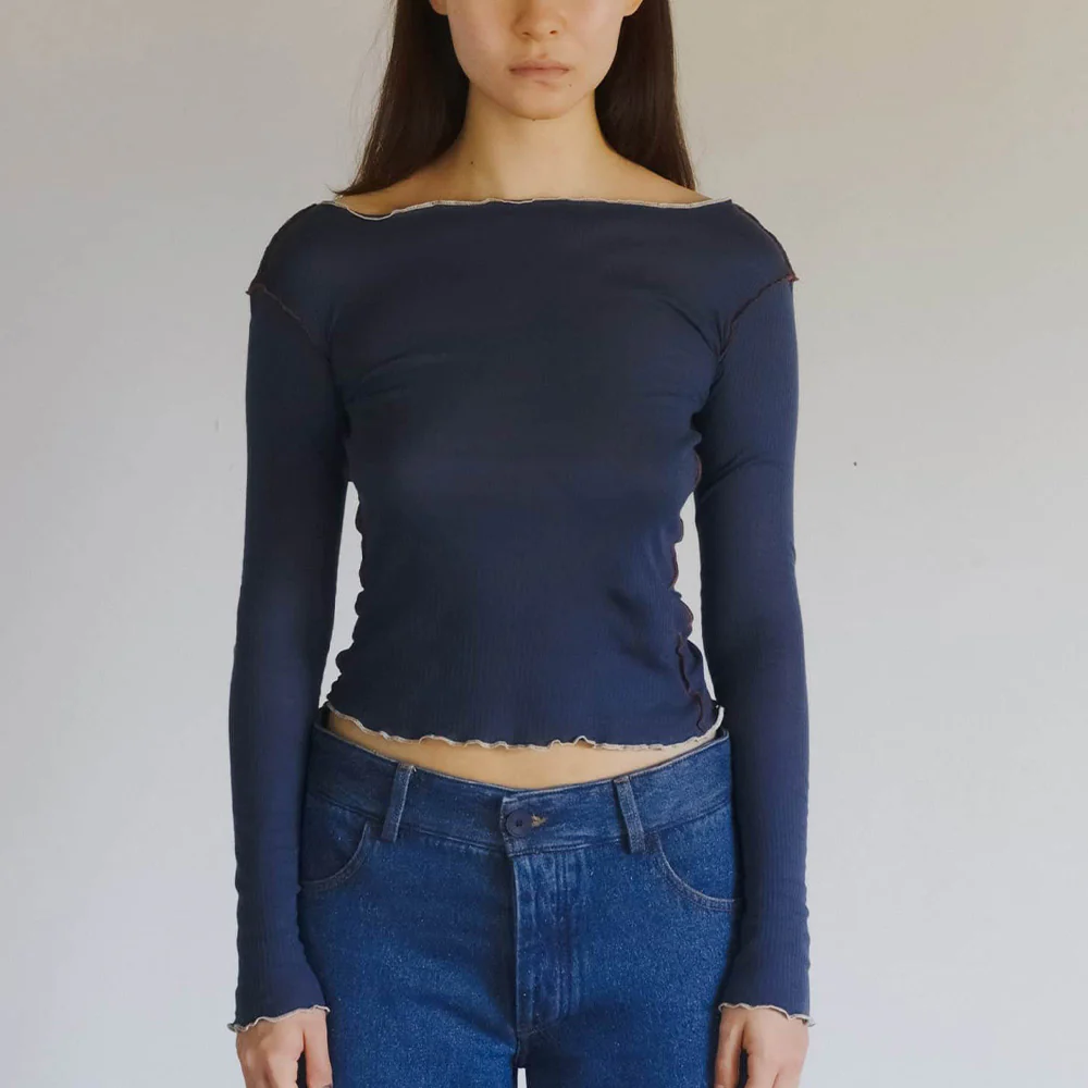 Baserange - T-Shirt Vein - Preston Blue - Image 2