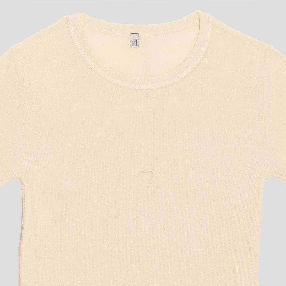 Baserange - T-Shirt Heart manches longues - Blanc - Image 4