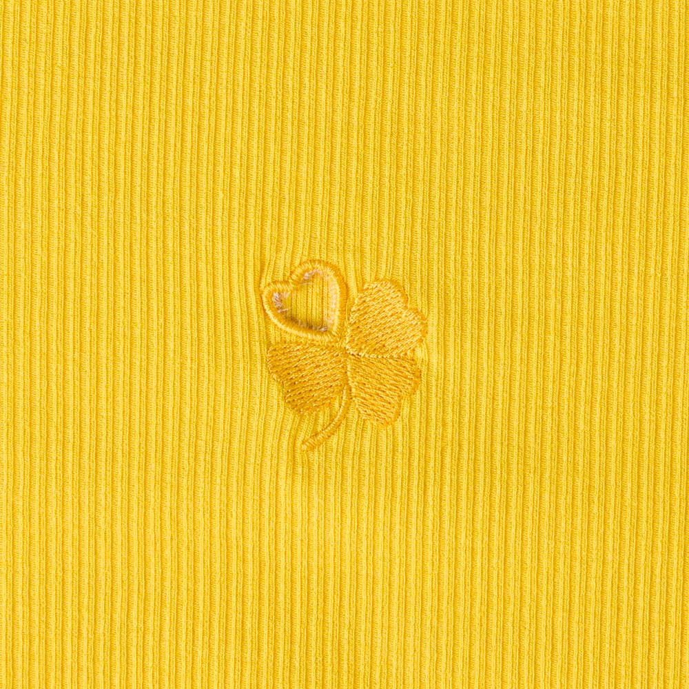 Baserange x Merci - T-Shirt Tower Tréfle Cœur - Jaune - Image 4