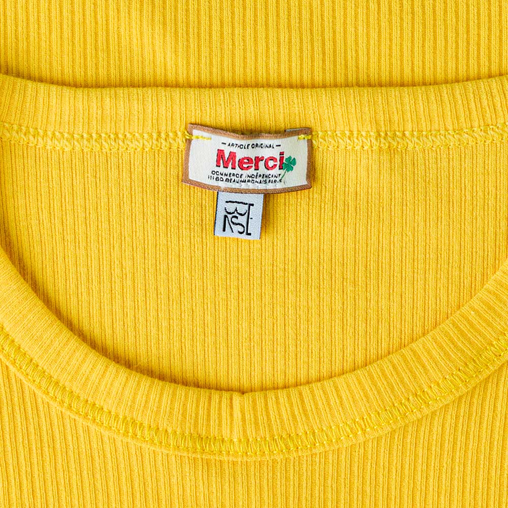 Baserange x Merci - T-Shirt Tower Tréfle Cœur - Jaune - Image 5