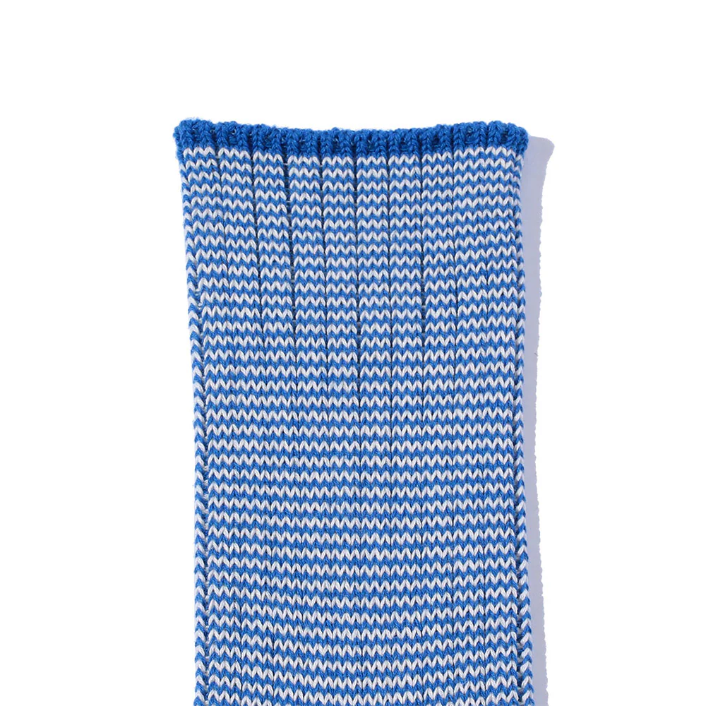 Beams Plus - Chaussettes Rib Pinstripe - Bleu & Jaune - Image 3