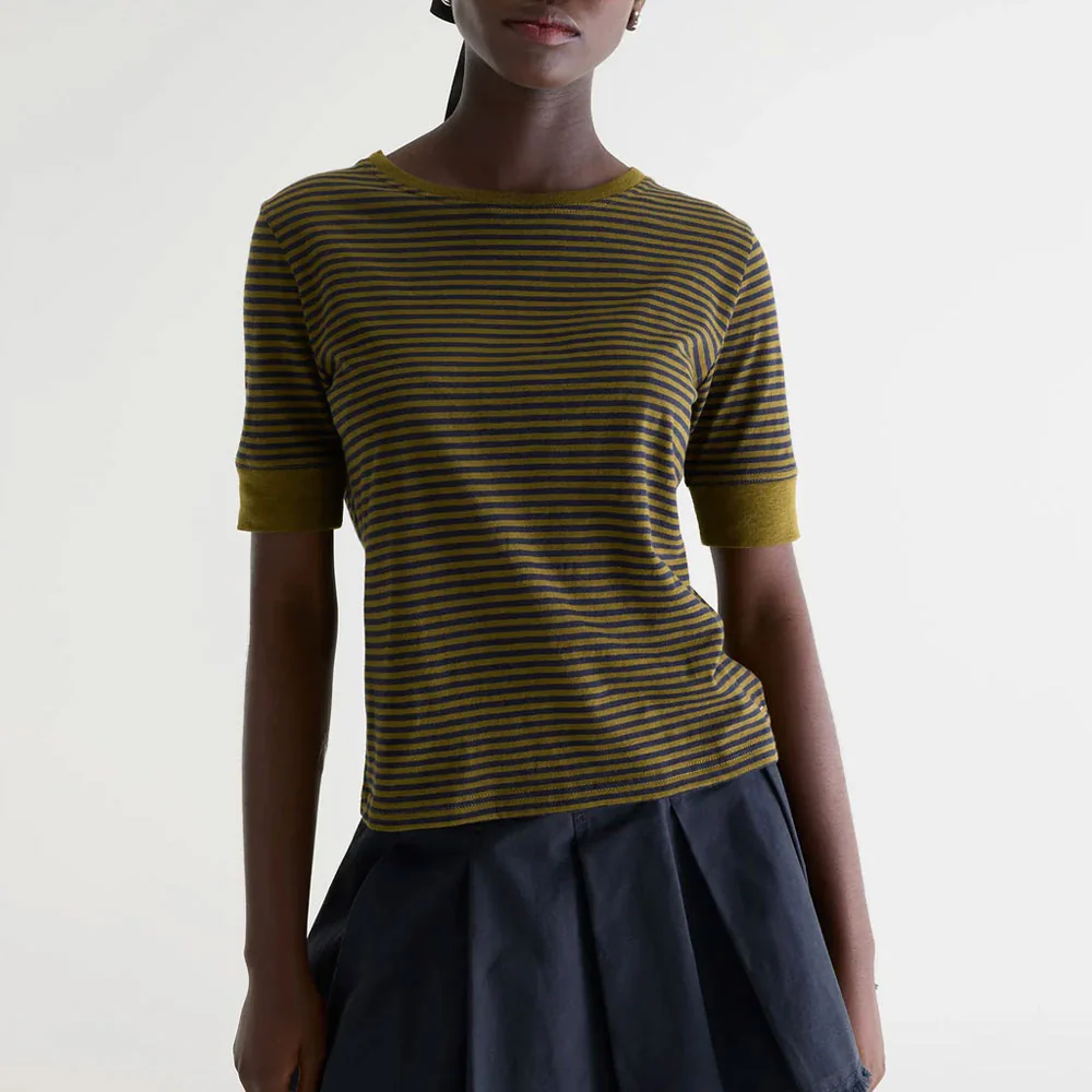 Bellerose - T-shirt slim Ă rayures Cias - Olive