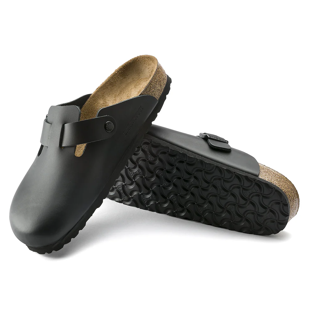 Birkenstock - Sabots Boston en cuir naturel - Noir - Image 8