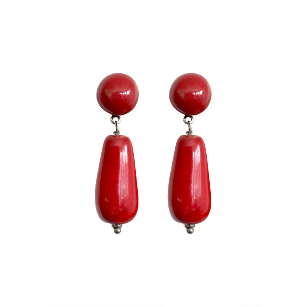 Blanca Olmos Studio - Boucles d'oreilles Rocio - Rouge