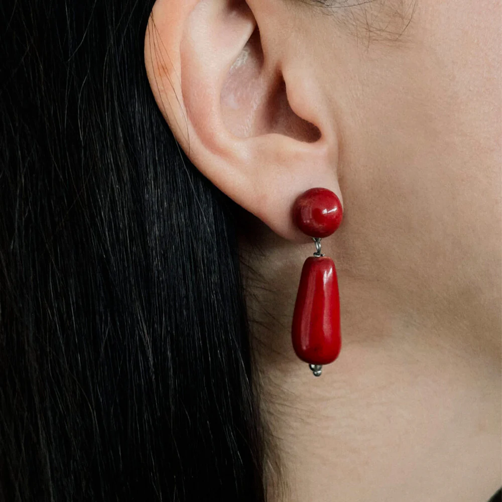 Blanca Olmos Studio - Boucles d'oreilles Rocio - Rouge - Image 2