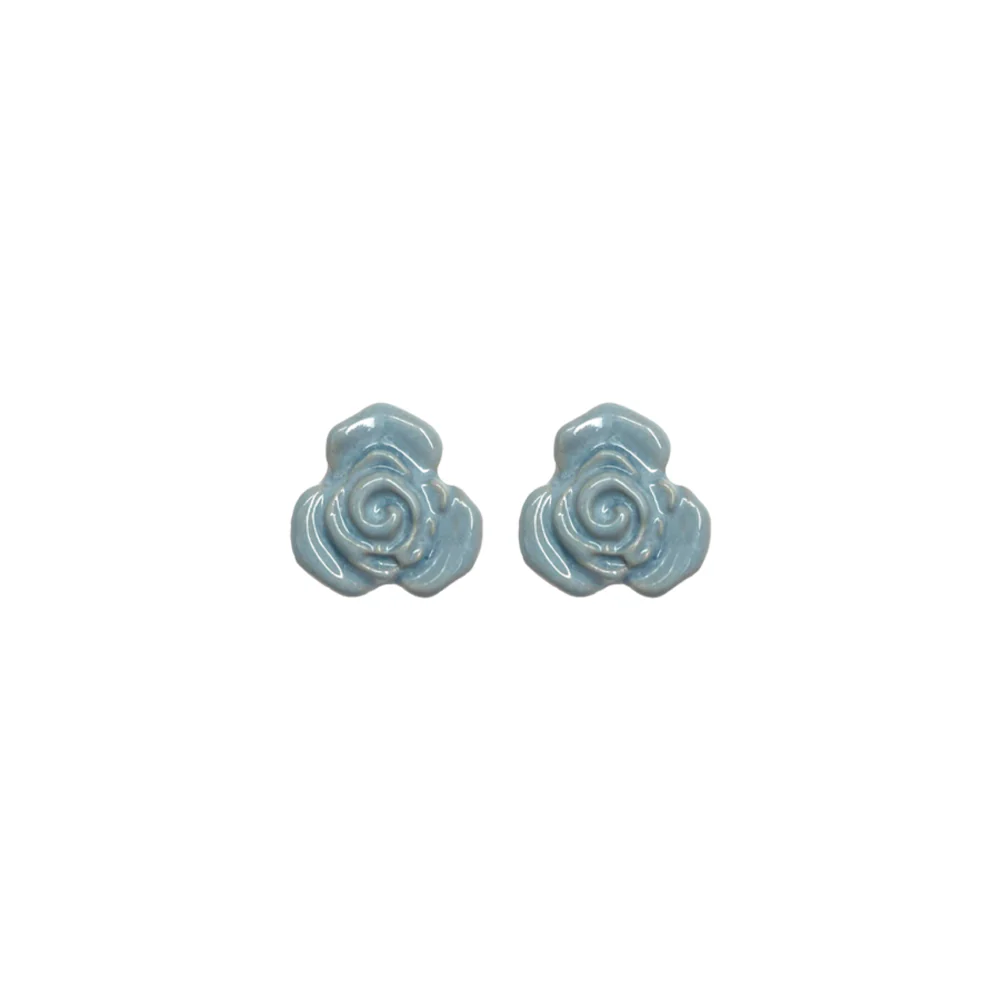 Blanca Olmos Studio - Boucles d'oreilles Rose - Bleu Clair